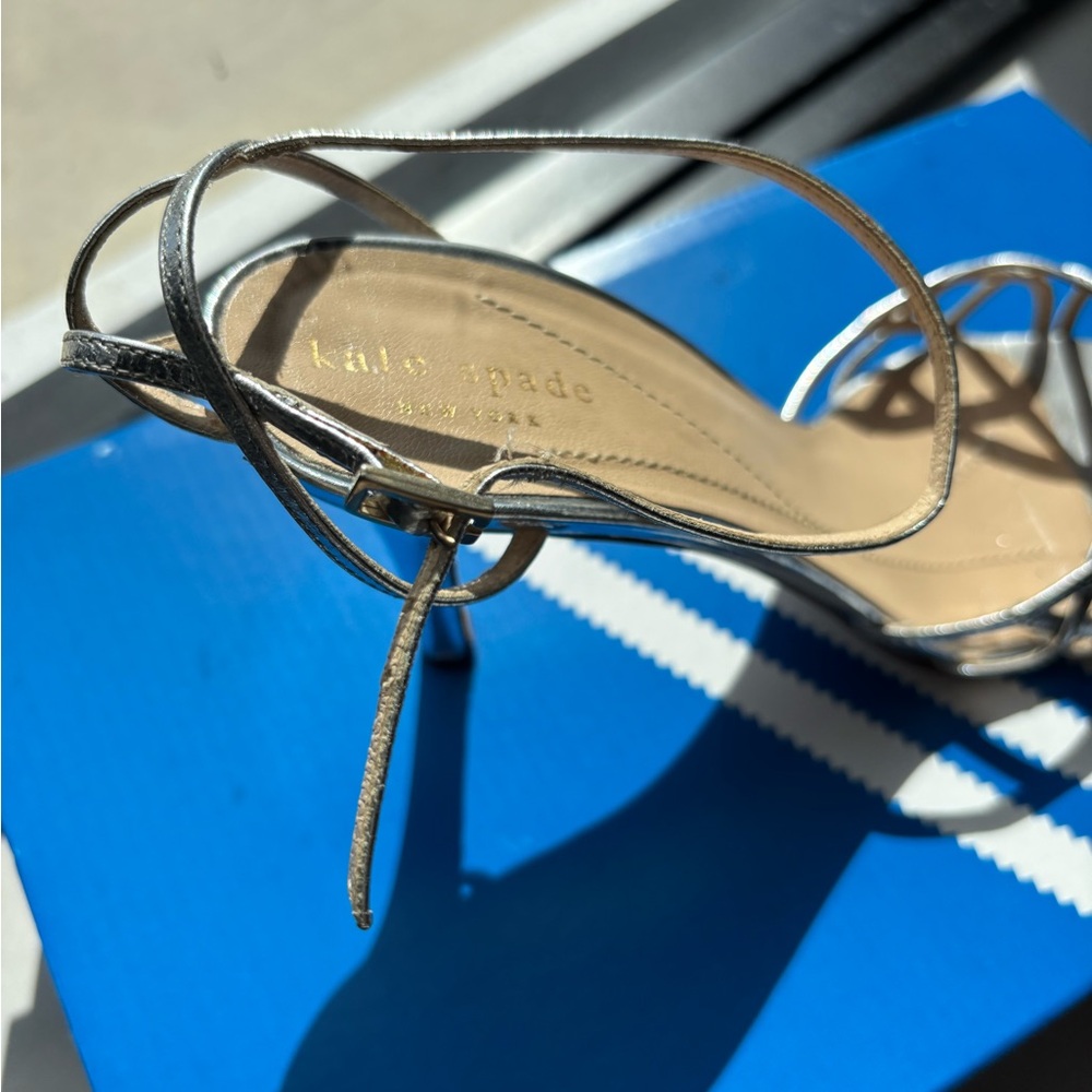 Kate Spade Silver Strappy Heels - Picture 6 of 7